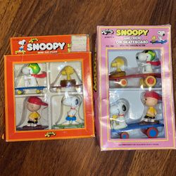 2 VTG NEW Aviva Peanuts Snoopy Charlie Brown Woodstock Skateboarding n Surf