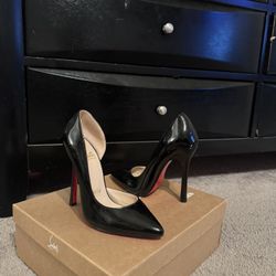 Black Red Bottom Christian Louboutin Brand Heels UK Size 36 Us Size 6 