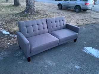 Gray Futon Sofa Great Condition Thumbnail