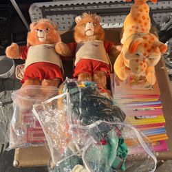 2 Teddy Ruxpin Bears With Books , Tapes, Clothes