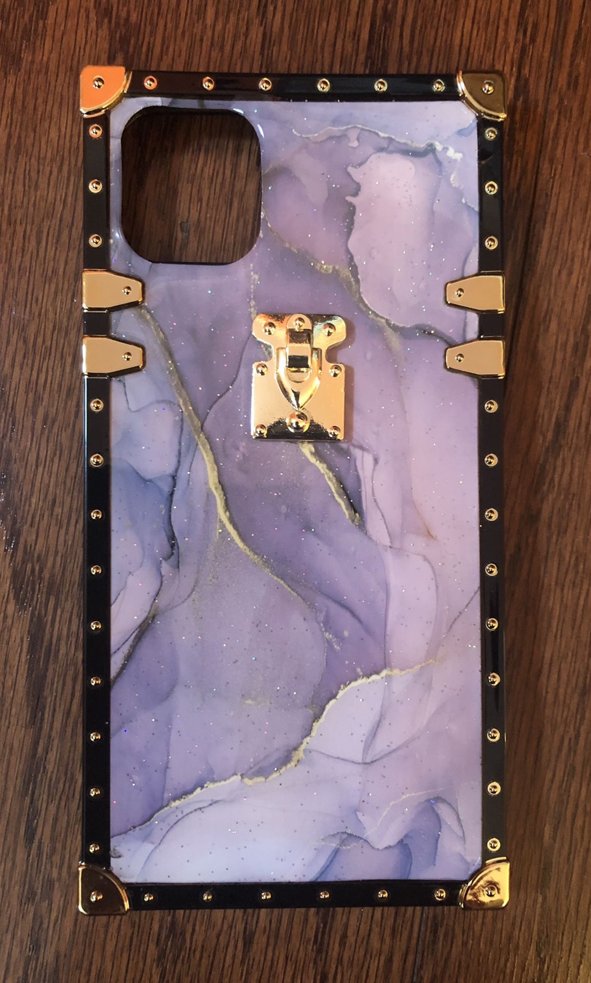 iPhone 13 boxy marble and glitter case