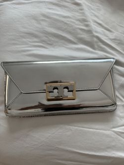 Tory Burch Gigi Metallic Patent Leather Clutch