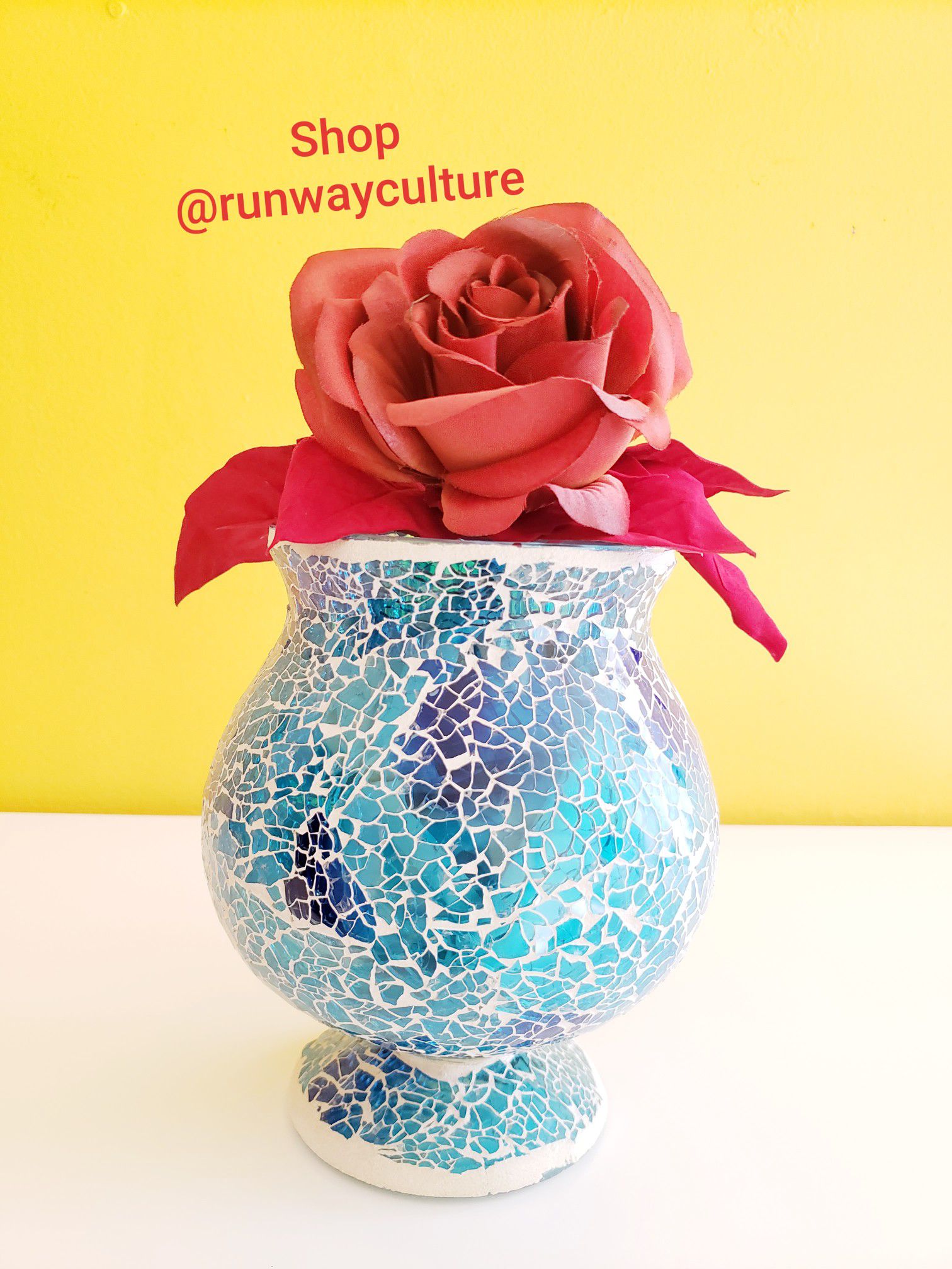 Blue Crush Glass Vase