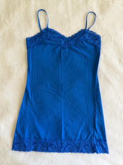 Blue lace trim tank