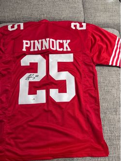 JASON PINNOCK SIGNED Autograph Custom Jersey-JSA Coa- San Francisco 49ers