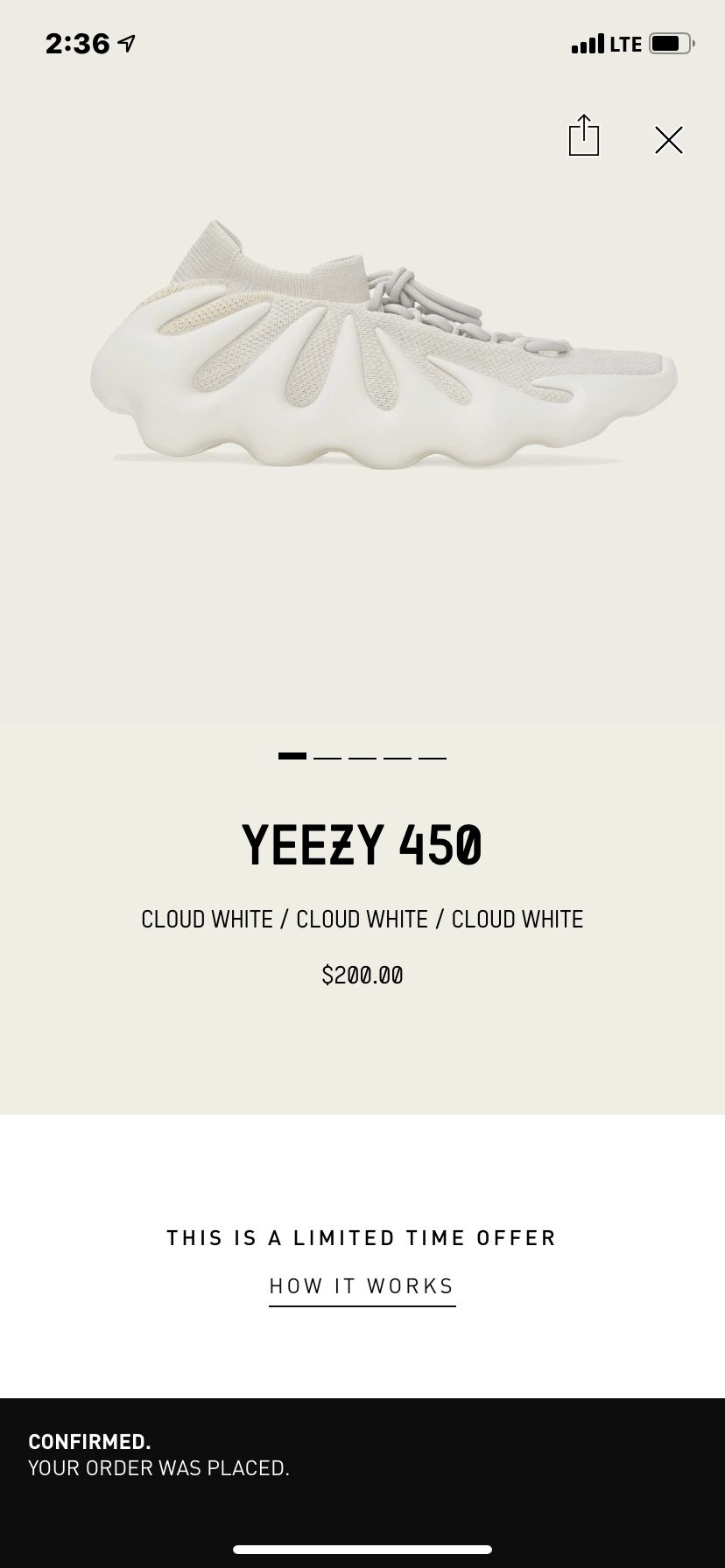 Yeezy 450 Cloud White 
