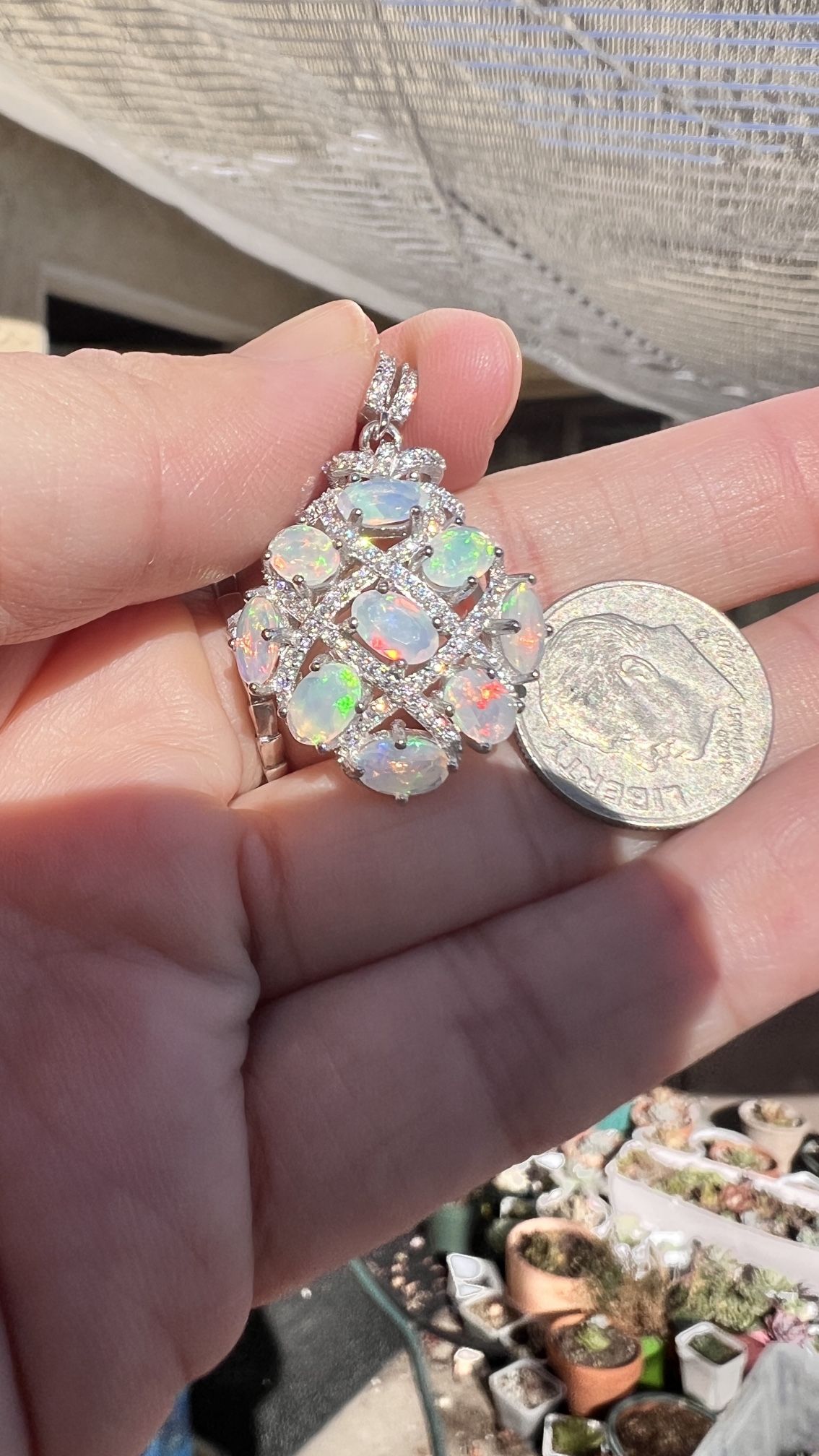 Ethiopian opal pendant 