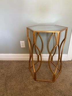 Gold leaf + mirror side table