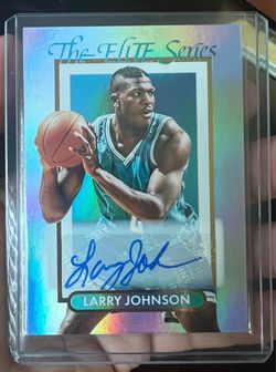 Panini 2026 Decades 90s ELITE Larry Johnson Hornets #ES-LJ Auto Jersey Match
