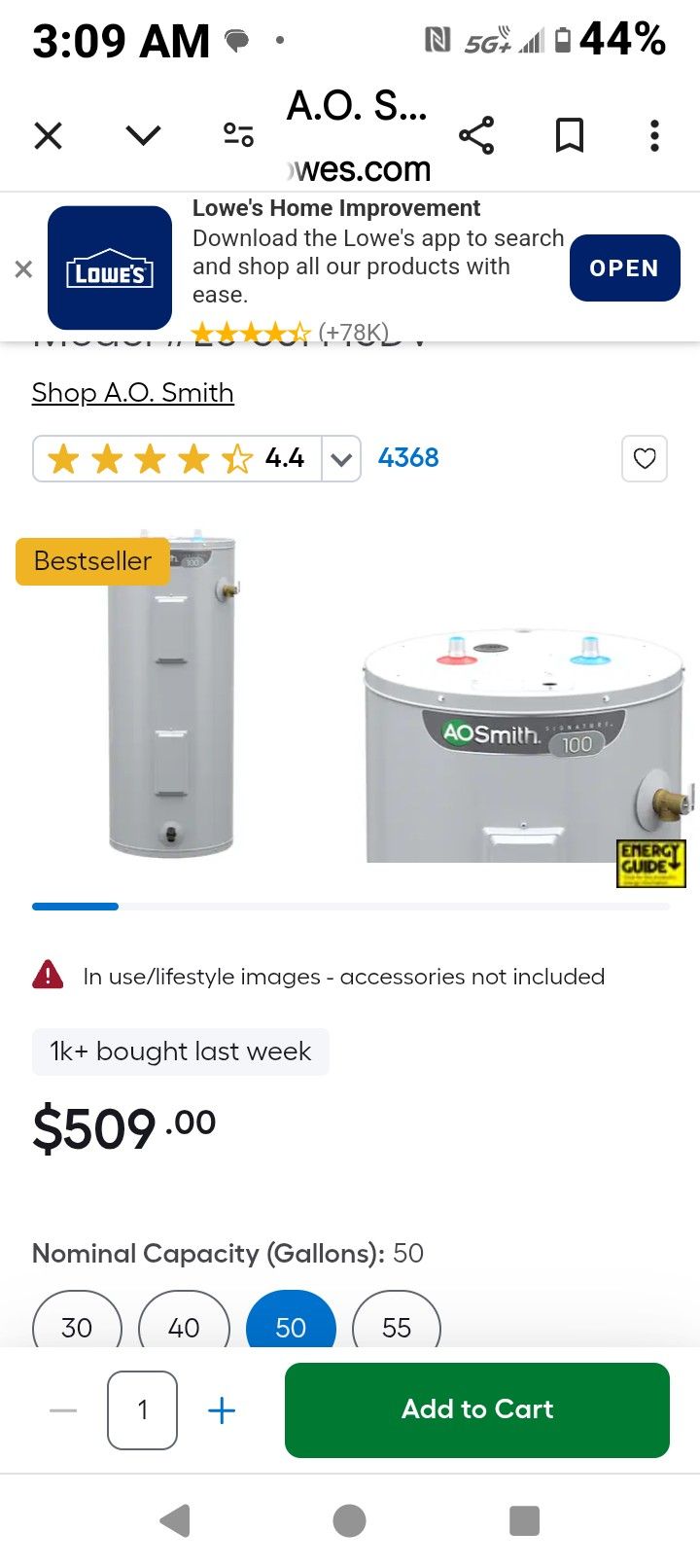 50 Gallon Water Heater Brand New