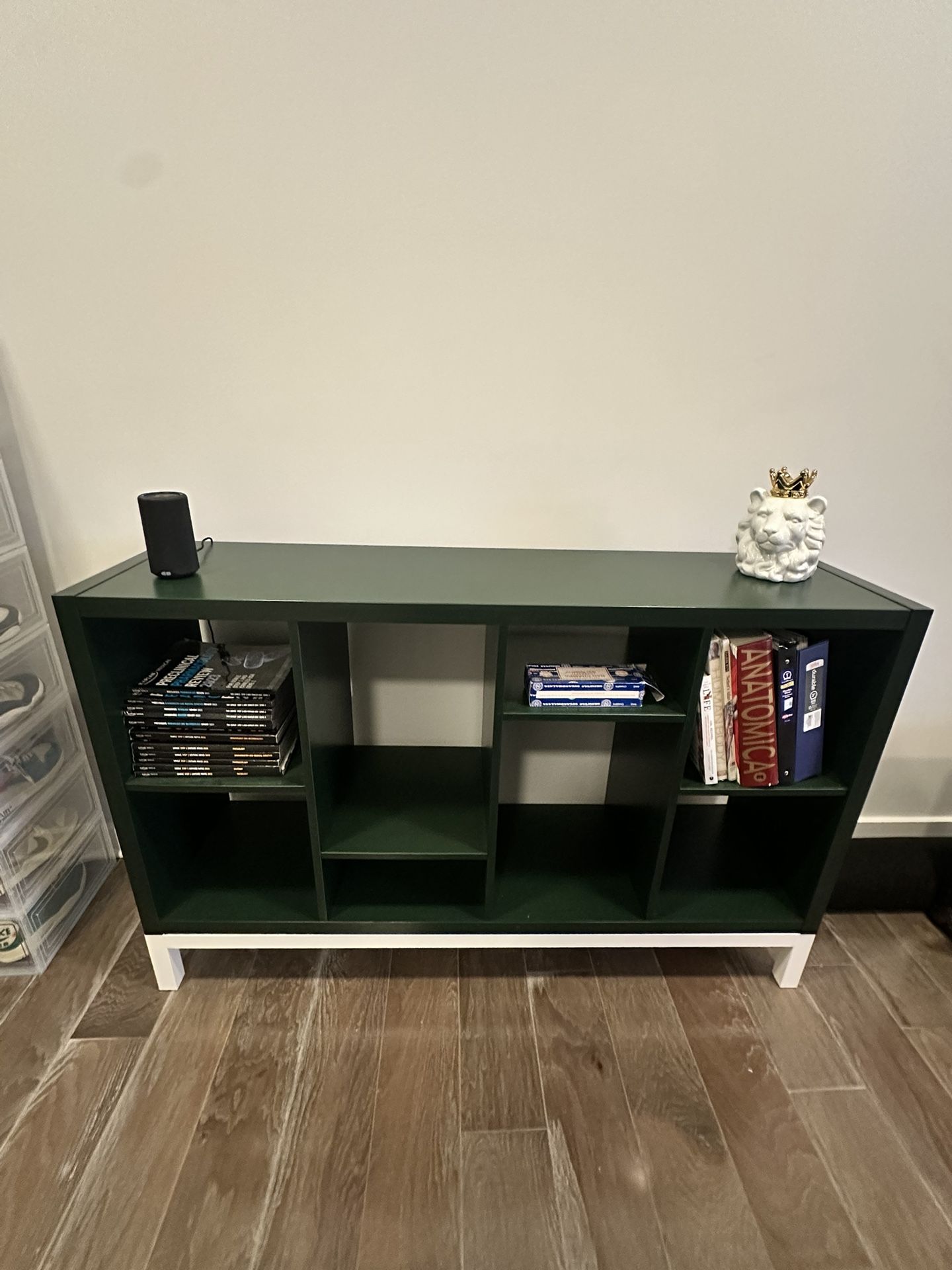 β¨ IKEA KALLAX Console Table β Dark Green w/ Base (Like New!) β¨