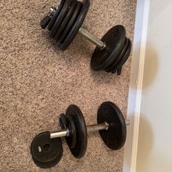 85 Lbs of Adjustable Freeweights And Dumbbells With Clips