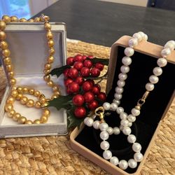 Freshwater Necklace and Bracet Pearls