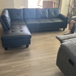 Couches Comes With Blue Pillows