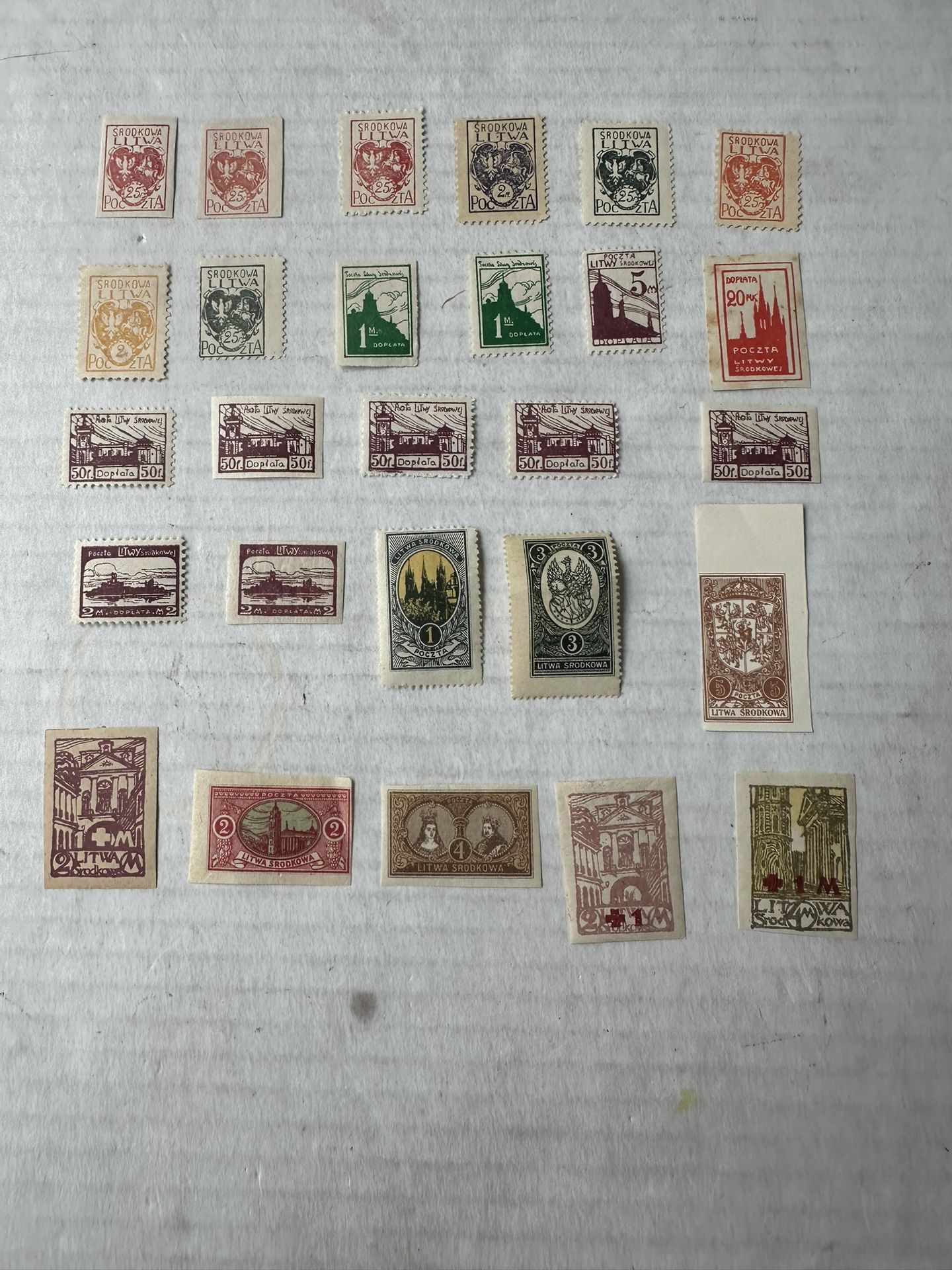 Central Lithuania Collection Of 27 Stamps Mint Hinged 