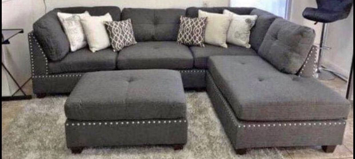 Sectional Sofa Set With Ottomans 
