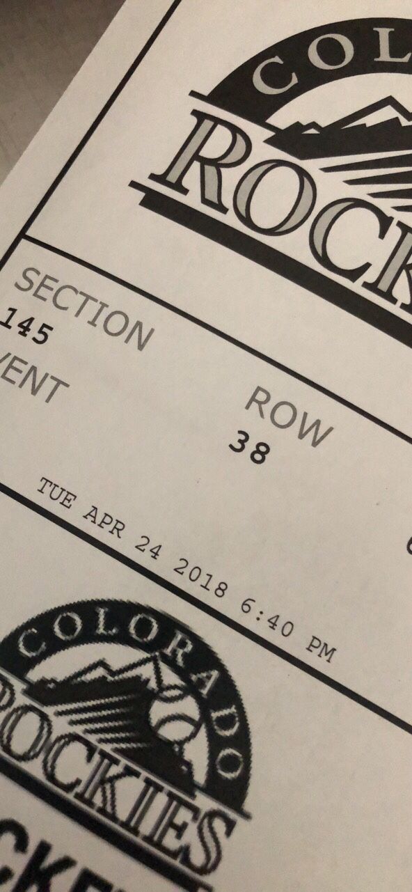 Rockies tickets for today’s game