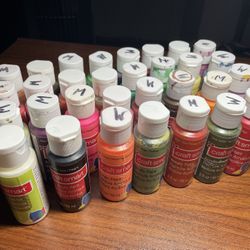 35 Acrylic and metallic paints by Craft smart and Folk Art