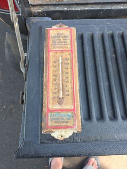 Vintage 1950s Valley Radiator Service Metal Advertising Thermometer - Monterey Park, CA