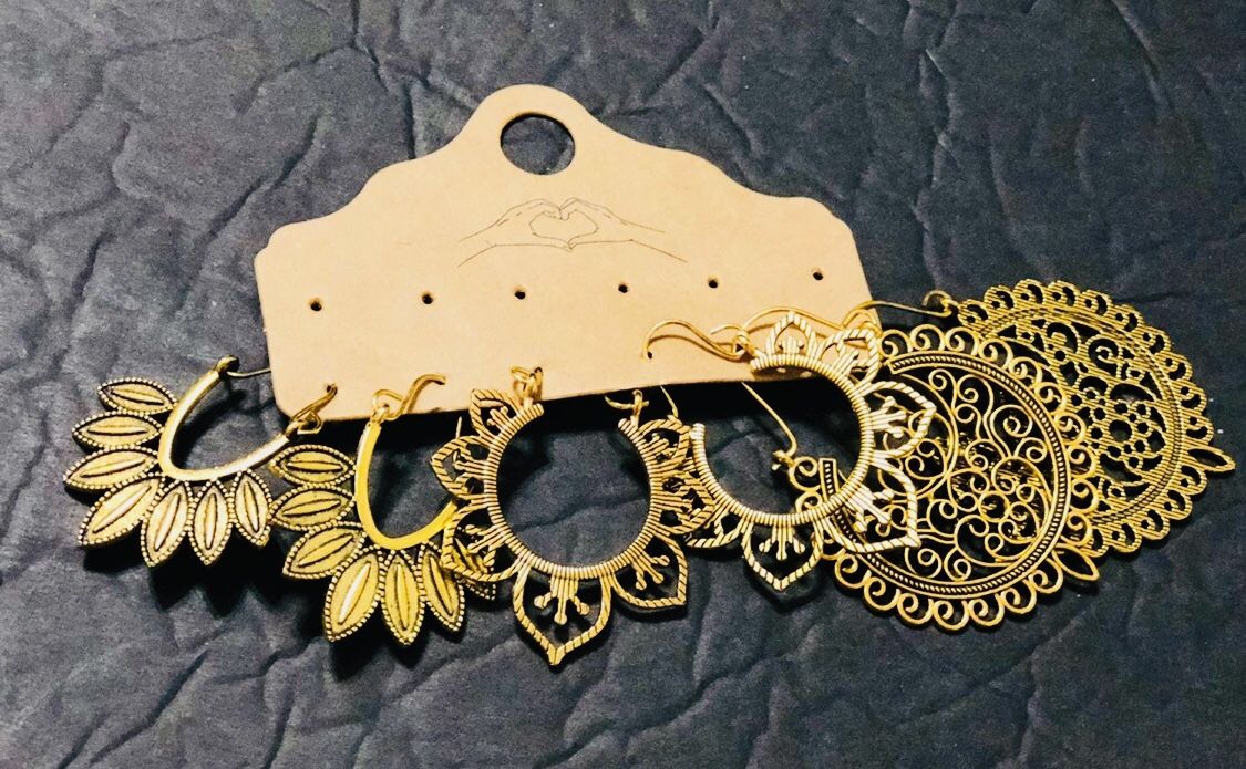 NEW Three Pair Boho Dangle/Drop Earrings