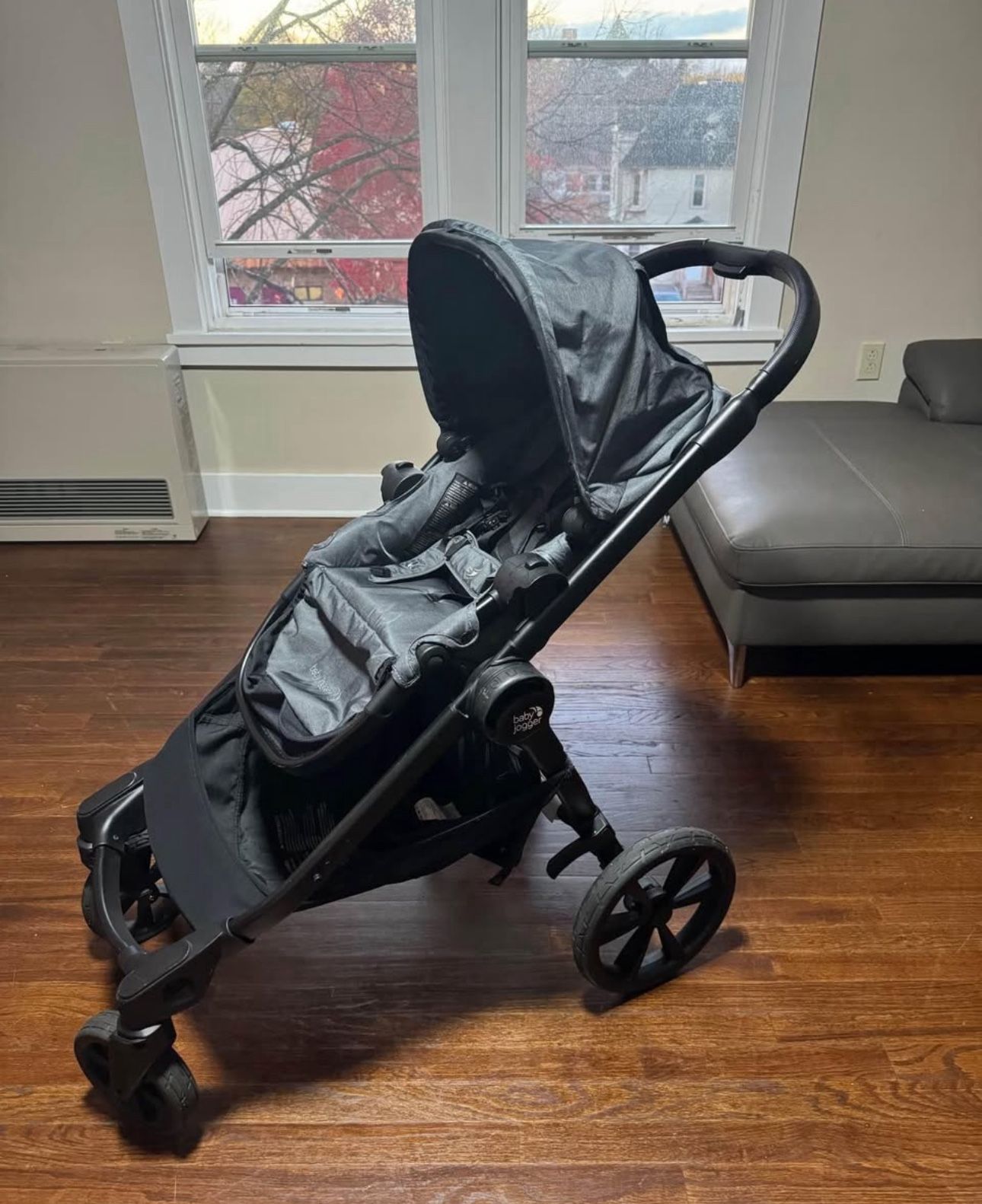 Baby Jogger City GO 2 Infant Car Seat (Slate) and Baby Jogger City Select 2 Single-to-Double Modular Stroller