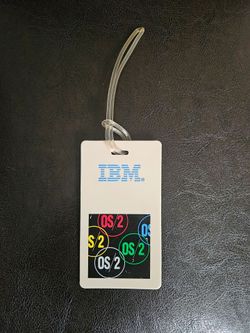 Vintage IBM OS 2 Badge/ Promotional Hang Tag W Strap