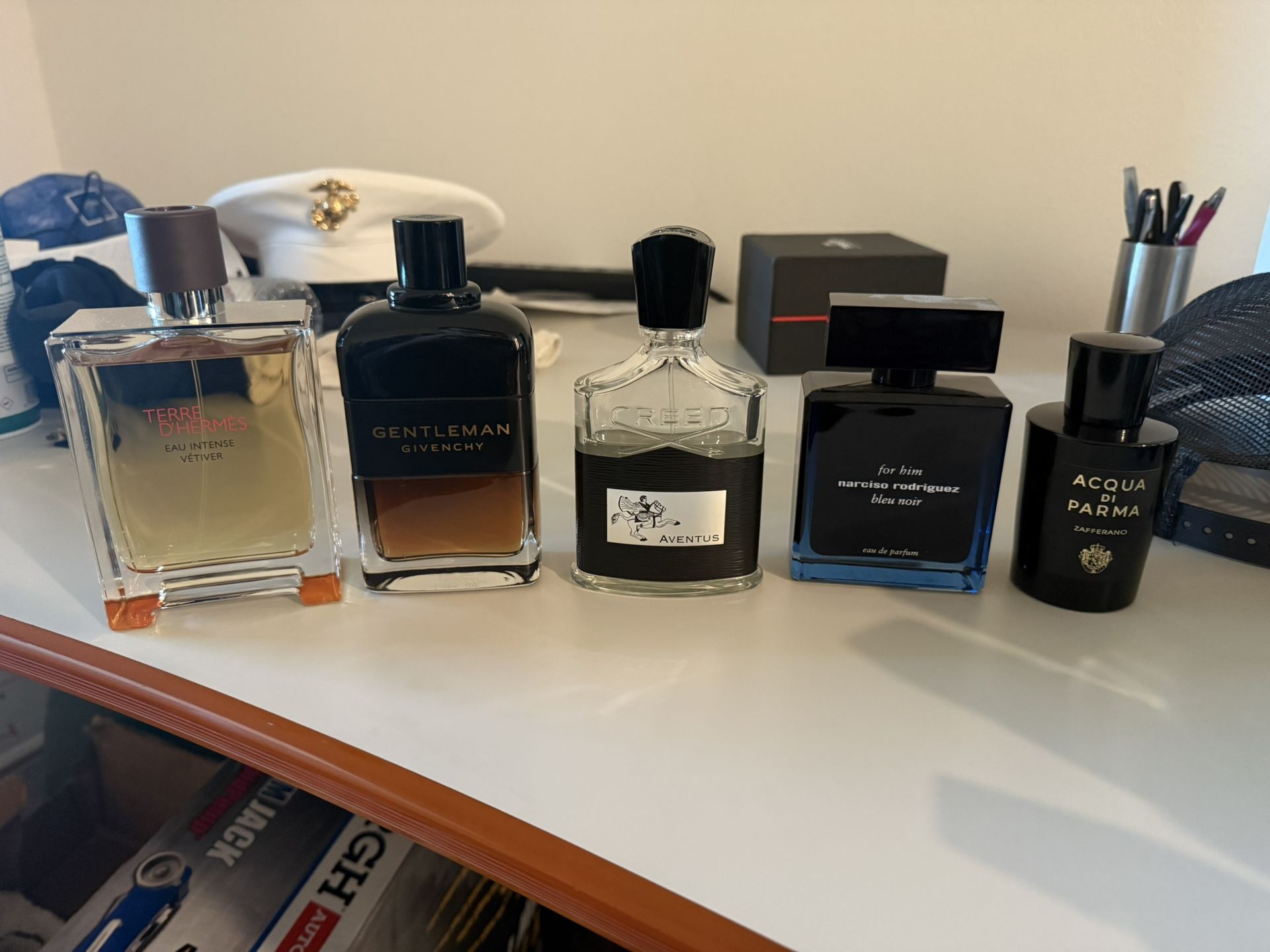 Men's colognes fragrances Hermes Givenchy Creed Narciso Rodríguez Acqua di Parma