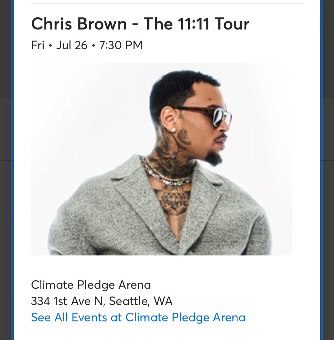 Chris Brown Tickets (2 Tickets)