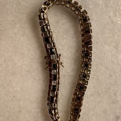 Sterling Silver Sapphire & Diamond Bracelet