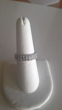 925 Sterling Silver Cluster Band Size 7