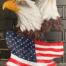 USA American eagle flag statue