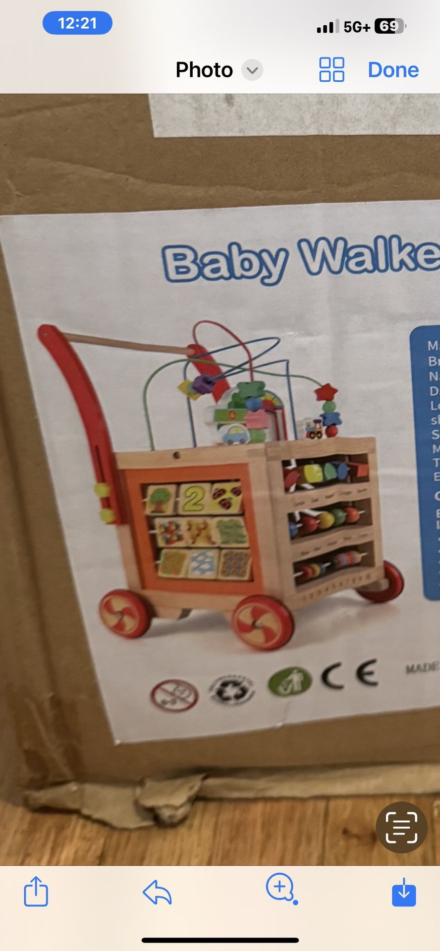 Gimileo Wood Activity And Walker Cube