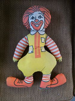 Vintage Ronald McDonald Fabric Rag Doll Pillow Toy 1970s