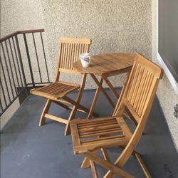 Outdoor Acacia Wood Patio Set Wooden Chairs Wooden Table