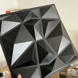 Art3d 3D Paneling Textured 3D Wall Design, Black Diamond, 30Pack)