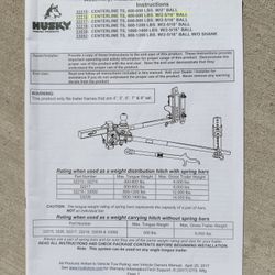 Husky Weight Distribution Hitch With Spring Bars / Sway Control