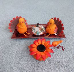 Spritz Target Thanksgiving Felt Turkey Set & Flower Pumpkin Handmade Decoration