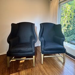Restoration Hardware - Set Of Two Wingback Chair, Black