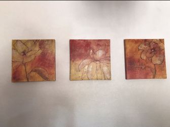 3 wall art canvas 16” x 16”