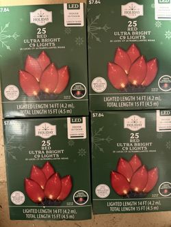 25 Red ULTRA BRIGHT C9 LIGHTS (NEW)