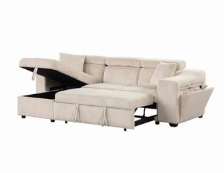 Sectional Sofa with Pull-Out Bed – Brand New, 97"