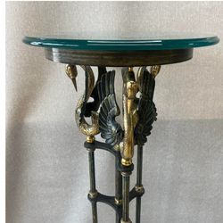 VINTAGE SWAN BRASS PEDESTAL
