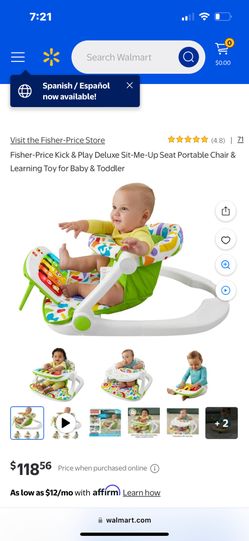 Fisher-price kick & play deluxe sit-me-up portable chair & learning toy
