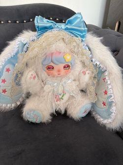 Luxi 600% Heart Signal Series SECRET “Flipped” Plush Bunny with 2 Sets of Eyes