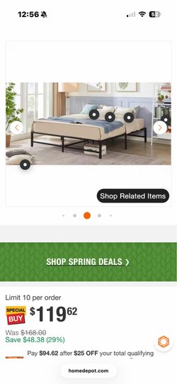 King size Bed Frame, Metal Platform Bed Frame - Heavy Duty Steel Slat Support, Black