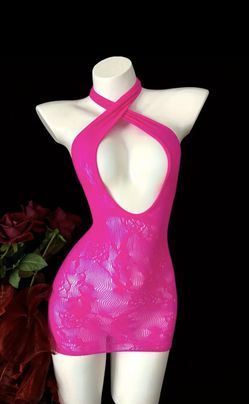 Hot Pink Lace Dress