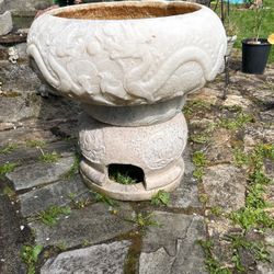 Hand Carved Marble Stone With Hand Carved Quartz Bowl