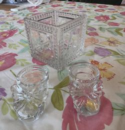 Princess House Baby Booties and Baby Vase