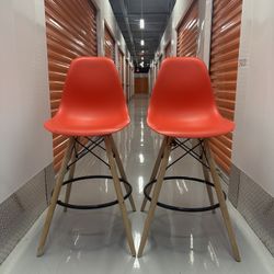 CRAZY STORAGE SALE! Pair of Red Counter Height Stools (Eames Style Replica) - Doral Pick-up by DEC 1!