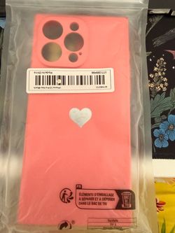 iPhone 15 Pro Max Pink Silicone Case with Heart